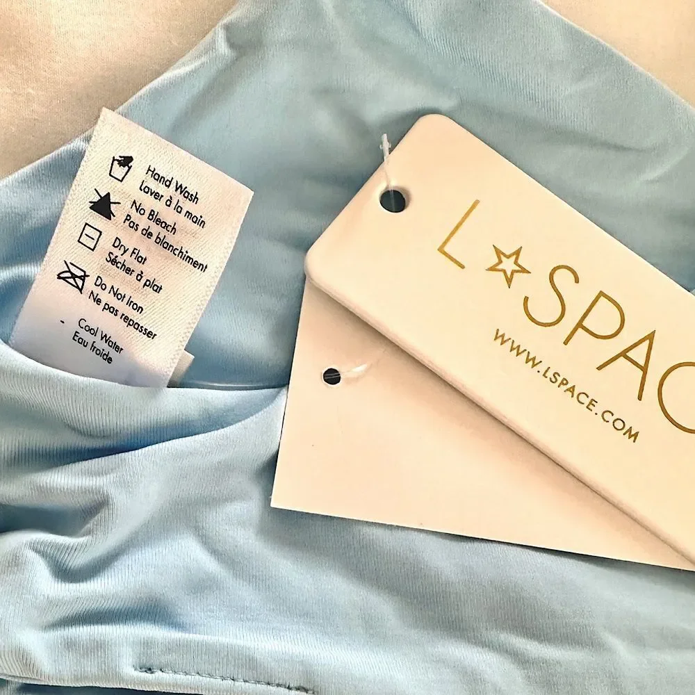 L*SPACE Kristen Bikini Top Sky Blue Wrap Racerback • NEW WITH TAGS •